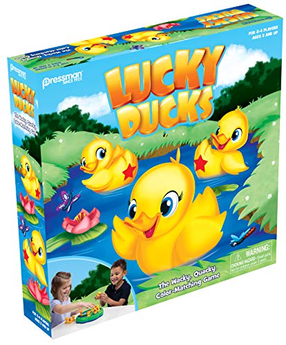 Pressman Lucky Ducks -- The Memory and Matching Game that Moves, 5'