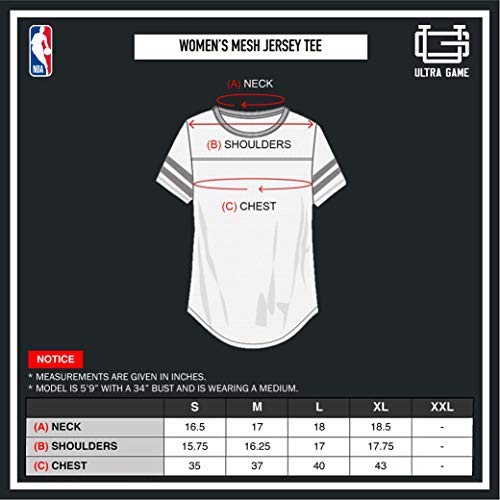 NBA Toronto Raptors Womens Women's Soft Mesh Jersey Tee Shirt, Black, L