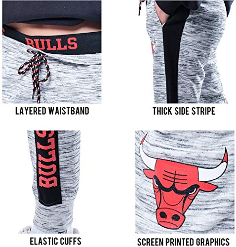 Ultra Game NBA Milwaukee Bucks Womens Active Basic Fleece Jogger Sweatpants, Space Dye Gray, Large