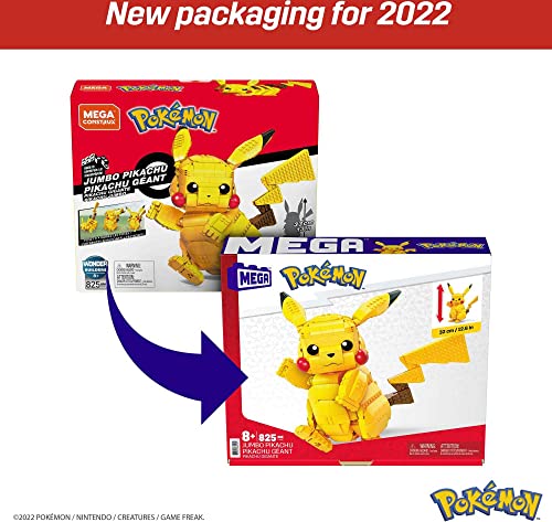 MEGA Pokémon Action Figure Building Toy Set For Kids, Jumbo Pikachu With 806 Pieces, 12 Inches Tall, Age 8+ Years Old Gift Idea