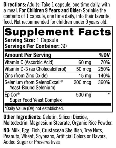 Natrol Immune Boost Capsules, Immune Support, Made with EpiCor Clinically Tested, Includes Vitamins C, D3, Selenium and Zinc, 30 Count