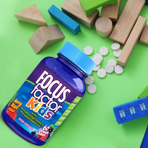 Focus Factor Kids Complete Daily Chewable Vitamins: Multivitamin and Neuro Nutrient (Brain Function) w/Vitamin B12, C, D3-60 Count