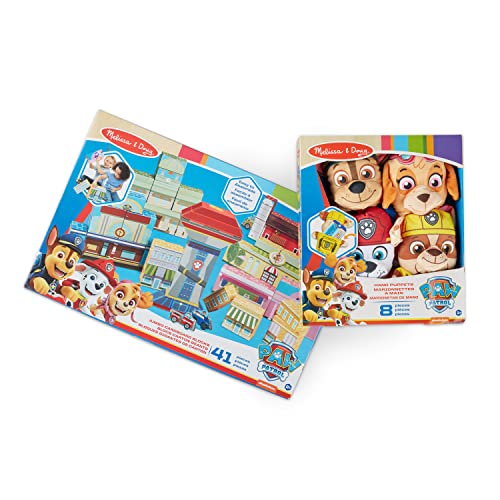 Melissa and Doug PAW Patrol Hand Puppets (4 Puppets, 4 Cards) - PAW Patrol Puppets Pretend Play for Kids