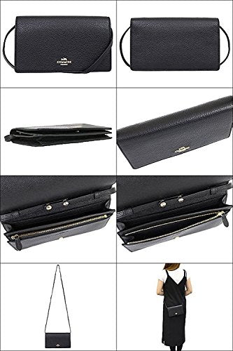 Coach Foldover Clutch Crossbody Bag, Black, One Size