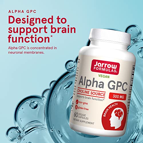 Jarrow Formulas Alpha GPC 300 mg - 60 Veggie Capsules - Supports Brain Function - Up to 60 Servings (Packaging May Vary)