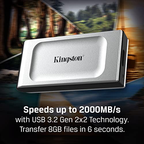Kingston XS2000 2TB High Performance Portable SSD with USB-C | Pocket-sized | USB 3.2 Gen 2x2 | External Solid State Drive | Up to 2000MB/s | SXS2000/2000G
