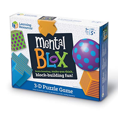 Learning Resources Mental Blox Critical Thinking Game, Homeschool, 20 Blocks, 40 Activity Cards, Ages 5+,Multicolor