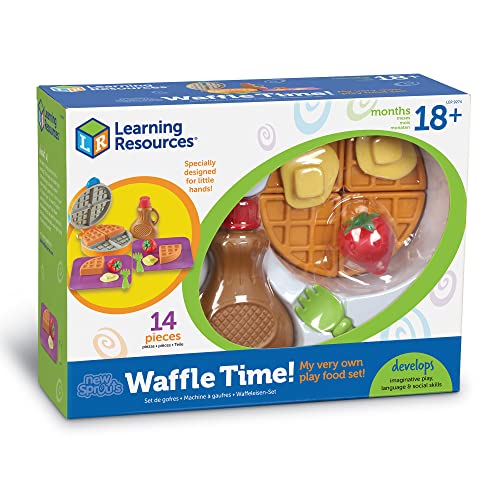 Learning Resources New Sprouts Waffle Time, Pretend Play Food Set, 14 Piece Set, Ages 18 mos+