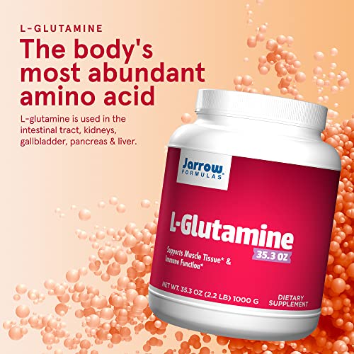 Jarrow Formulas L-Glutamine - Amino Acid for Digestive and GI Health - Supports Muscle Tissue and Immune Support - 100% L-Glutamine - Dietary Supplement - 2.2 lb Powder - 500 Servings (PACKAGING MAY VARY)