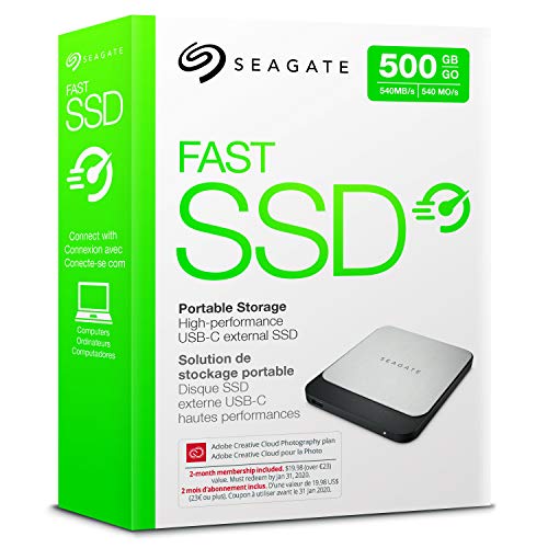 Seagate 500 GB Fast SSD Portable External Solid State Drive for PC and Mac (STCM500401)