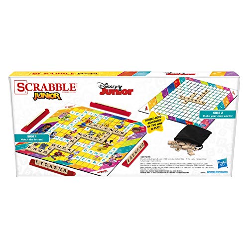 Hasbro Gaming Scrabble Junior: Disney Junior Edition Board Game, Double -Sided Game Board, Matching and Word Game (Amazon Exclusive)