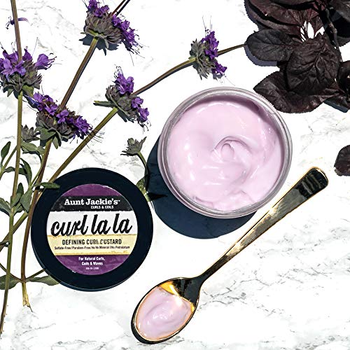 Aunt Jackie's Curls and Coils Curl La La Defining Curl Custard for Natural Hair Curls, Coils and Waves Enriched with shea Butter and Olive Oil, 15 oz