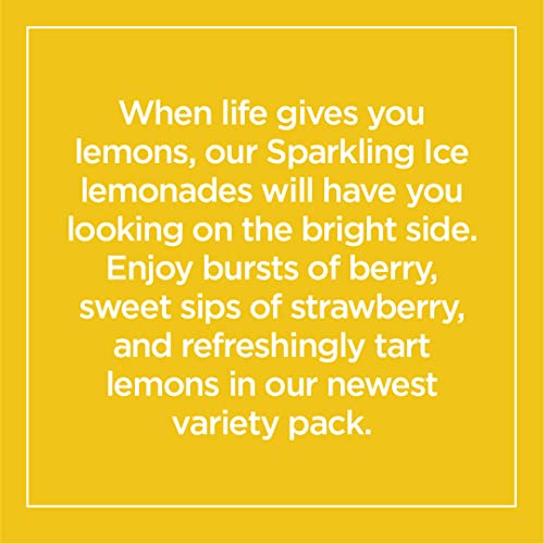 Sparkling Ice Lemonade Variety Pack, Flavored Sparkling Water, Zero Sugar, with Vitamins and Antioxidants, 17 fl oz, 12 count (Berry Lemonade, Classic Lemonade, Strawberry Lemonade)