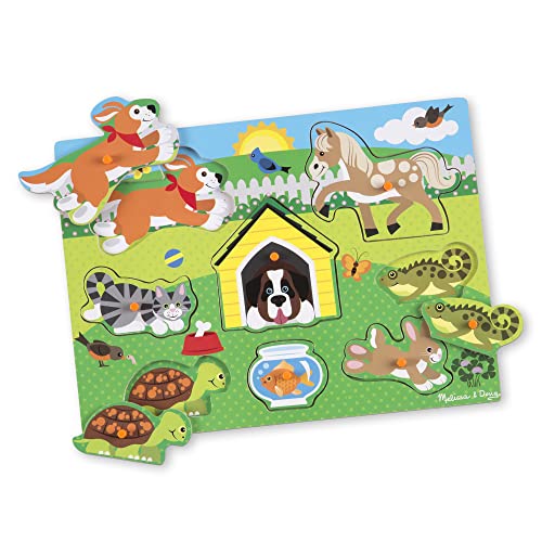 Melissa and Doug Pets Wooden Peg Puzzle (8 pcs)
