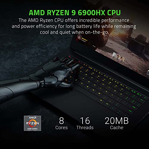 Razer Blade 14 Gaming Laptop: AMD Ryzen 9 6900HX CPU - NVIDIA GeForce RTX 3070 Ti - 14' QHD 165Hz - 16GB DDR5 RAM - 1TB PCIe SSD - Windows 11 - Ultra-Thin - CNC Aluminum - Chroma RGB