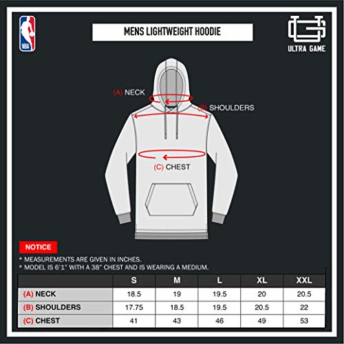 Ultra Game NBA Chicago Bulls Mens Super Soft Lightweight Pullover Hoodie, Heather Charcoal , Medium