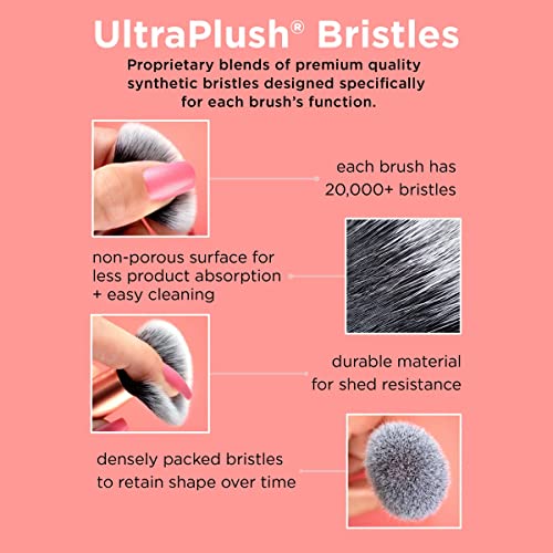 Real Techniques Face Base Makeup Brush Kit, For Concealer, Foundation, and Contour, Works With Liquid, Cream and Powder Products, Staples For Blending and Buffing, 4 Piece Set
