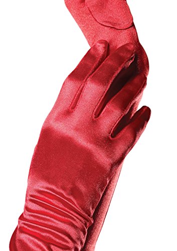Leg Avenue womens Satin Elbow Length Gloves, Red, One Size US