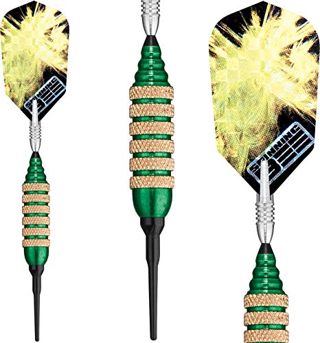 Viper Spinning Bee Soft Tip Darts with Casemaster Storage/Travel Case, Green, 16 Grams