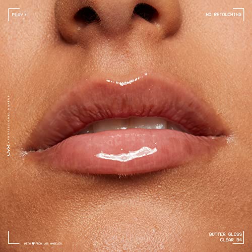 NYX PROFESSIONAL MAKEUP Butter Gloss, Non-Sticky Lip Gloss - Sugar Glass (Clear), Pack Of 3