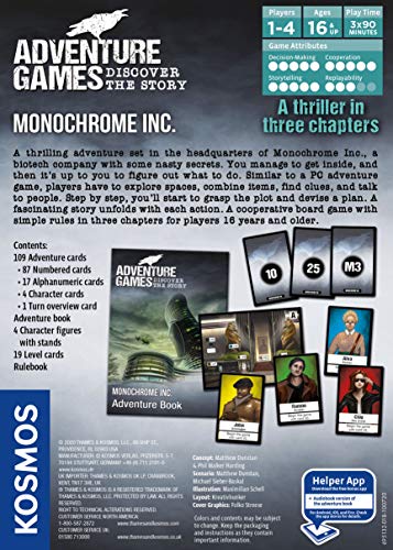 Adventure Games: Monochrome, Inc. - A Kosmos Game from Thames and Kosmos | Collaborative, Replayable Storytelling Gaming Experience for 1 to 4 Players Ages 16+