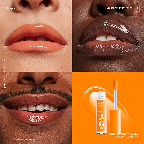 NYX PROFESSIONAL MAKEUP This Is Milky Gloss, Lip Gloss with 12 Hour Hydration, Vegan - Mango Lassi (Orange Cream)