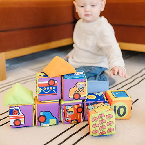 Melissa and Doug K's Kids Match and Build Soft Blocks Set For Toddlers, Building Blocks, Sensory Baby Stacking Toys