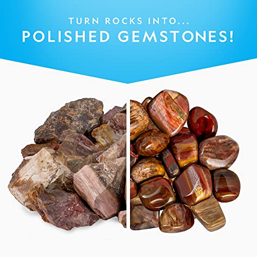 NATIONAL GEOGRAPHIC Rock Tumbler Refill Kit – 1 Lb. Mix of Genuine Petrified Wood Fossils for Rock Polishers - Rock Tumbler Supplies Include Rock Tumbler Grit and Rocks for Tumbling