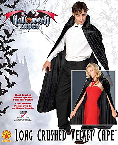 Rubie's womens Full Length Crushed Velvet Cape, Black Party Supplies, Multicolor, One Size US