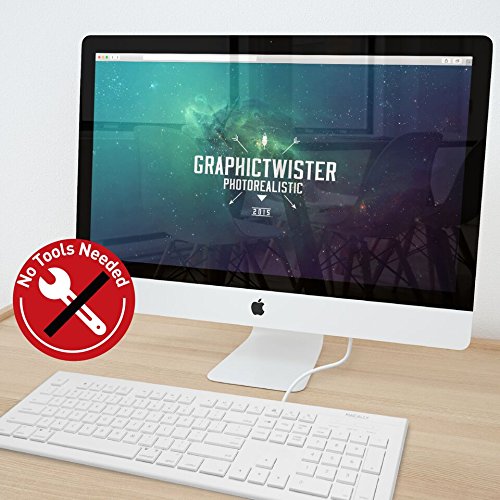 Macally 104 Key USB Wired Keyboard and Mouse Combo with Apple Shortcut Keys for Mac, iMac, Macbook, and Windows PC (MKEYECOMBO), White