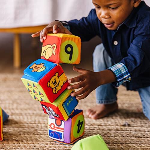 Melissa and Doug K's Kids Match and Build Soft Blocks Set For Toddlers, Building Blocks, Sensory Baby Stacking Toys