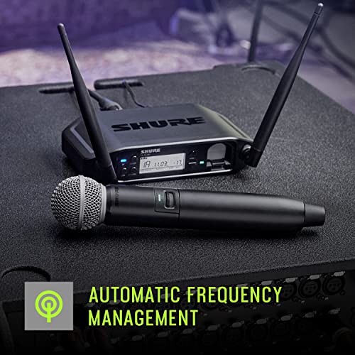 Shure GLX-D+ Dual Band Pro Digital Wireless Bodypack Transmitter - 300 ft Range, 12 hr Battery, On/Off Switch, Belt Clip, TA4F (TQG), for use with GLXD+ Systems - Receiver Sold Separately (GLXD1+=-Z3)