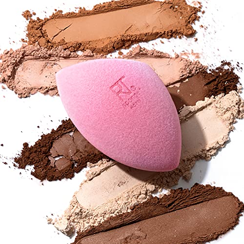 Real Techniques Miracle Powder Sponge, Makeup Blending Sponge For Powder Products, Set Makeup For Natural Finish and Cloud Skin, Buildable Coverage, Velvet Material, Packaging May Vary, 2 Count