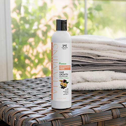 Nourish Beaute Vitamins Premium Conditioner for Hair Loss to Promote Hair Regrowth, Fragrance Free, 10 Ounce