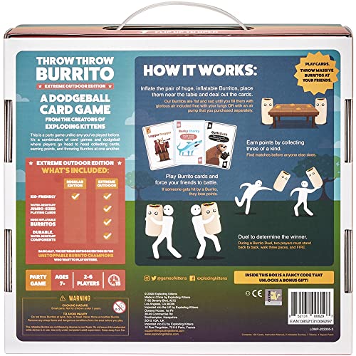 Throw Throw Burrito by Exploding Kittens: Extreme Outdoor Edition - A Dodgeball Card Game - Family-Friendly Party Card Games for Adults, Teens and Kids