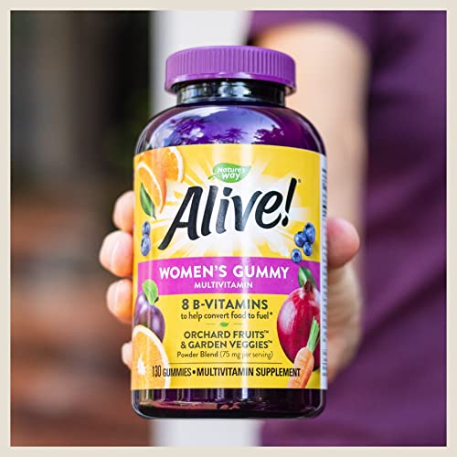 Nature’s Way Alive! Women’s Gummy Multivitamins, Vitamins and Minerals, Supports Whole Body Wellness*, Vegetarian, Mixed Berry Flavored, 130 Gummies