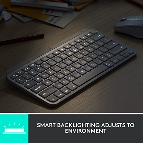 Logitech MX Keys Mini for Mac Minimalist Wireless Illuminated Keyboard, Compact, Bluetooth, Backlit Keys, USB-C, Metal Build, Compatible with MacBook Pro,Macbook Air,iMac,iPad