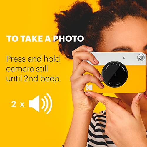 Kodak Printomatic Instant Camera (Grey) Basic Bundle + Zink Paper (20 Sheets) + Deluxe Case