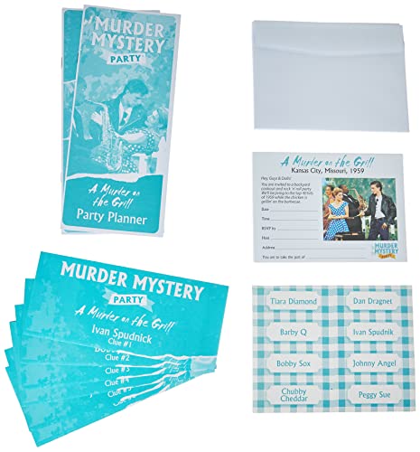 Murder Mystery Party Games - A Murder on the Grill, Host Your Own Cookout Murder Mystery Dinner for 8 Adult Players, Solve the Case with Crime Scene Clues, 18 Years and Up