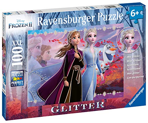 Ravensburger 12868 Disney Frozen 2 - Strong Sisters - 100 Piece Jigsaw Puzzle with Glitter for Kids - Every Piece is Unique - Pieces Fit Together Perfectly, Multi