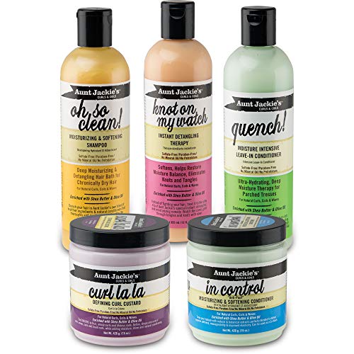 Aunt Jackie's Curls and Coils Curl La La Defining Curl Custard for Natural Hair Curls, Coils and Waves Enriched with shea Butter and Olive Oil, 15 oz