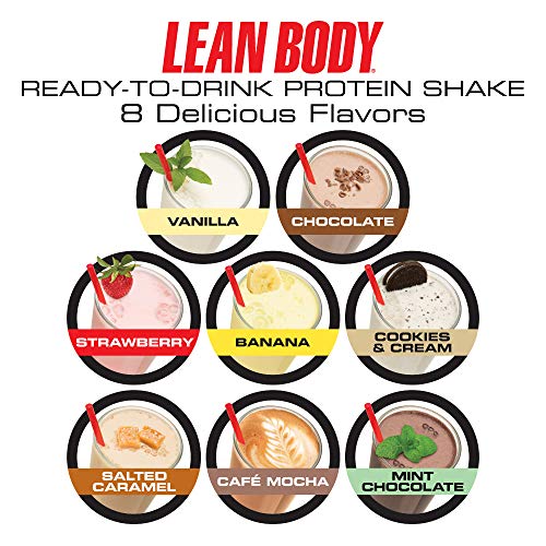 Lean Body Ready-to-Drink Salted Caramel Protein Shake, 40g Protein, Whey Blend, 0 Sugar, Gluten Free, 22 Vitamins and Minerals, 17 Fl Oz (Pack of 12)