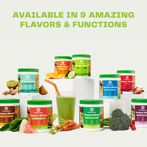 Amazing Grass Greens Blend Energy: Smoothie Mix, Super Greens Powder and Plant Based Caffeine with Matcha Green Tea and Beet Root Powder, Lemon Lime, 15 Servings (Packaging May Vary)