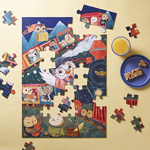 Chronicle Books Piece It Together Family Puzzle: Owl Aboard! - 60 Piece Jigsaw Puzzle - Two Piece Sizes for Toddlers and Family