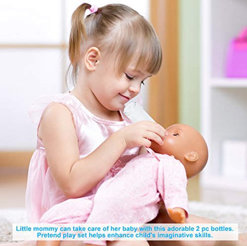 Click N' Play Magic Baby Bottle Toy Set, Play Bottles with Disappearing Milk and Juice, Doll Accessories Toys for Kids and Toddlers, Great Gift for Little Girls Ages 2-4