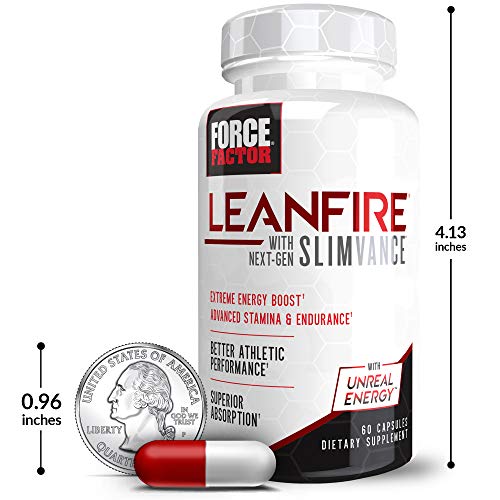LeanFire with Next-Gen SLIMVANCE, Advanced Energy Pills with B Vitamins and Caffeine to Boost Metabolism, Enhance Focus, and Improve Workout and Fitness Performance, Force Factor, 60 Count (Pack of 3)