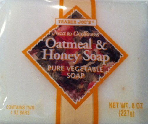 Trader Joes Next to Godliness Oatmeal and Honey Soap 4oz - Pack of 2 (One Pack (2 bars))