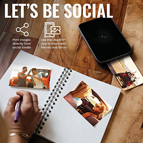 Lifeprint 3x4.5 Portable Photo and Video Printer for iPhone and Android. Make Your Photos Come to Life w/Augmented Reality - Black