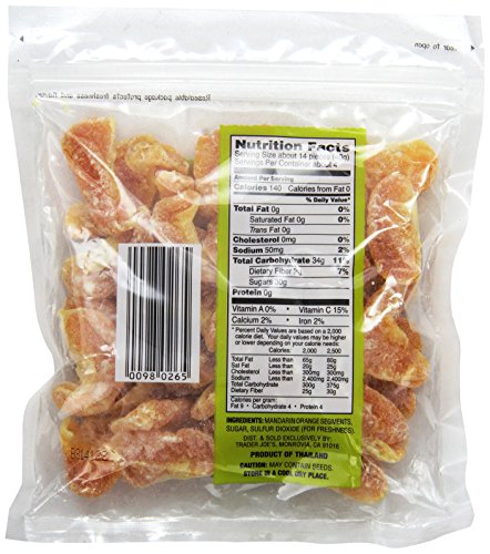 Trader Joe's Dried Fruit Soft and Juicy Mandarins 6 Oz, (Pack of 3)