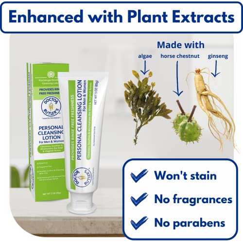 Doctor Butler's Personal Cleansing Lotion – Safe, Hygienic, and Soothing Lotion for Sensitive Areas, Hygienic Cleansing Lotion for Men and Women to Cleanse, Soothe, and Moisturize (3oz)